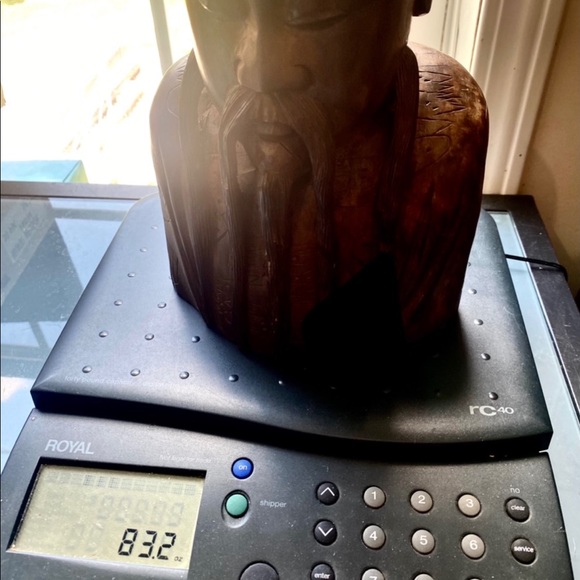 This is a Vintage Chinese Handcarved Hardwood Head Bust Statue Sculpture 13”x7” - Picture 16 of 16